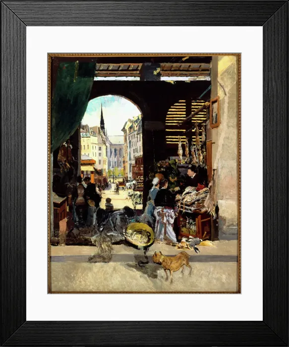 Framed Print : Marche des Carmes (Carmelite market), place Maubert, c1880. Creator: Emile Antoine Guillier Framed Print : Marche des Carmes (Carmelite market), place Maubert, c1880. Creator: Emile Antoine Guillier