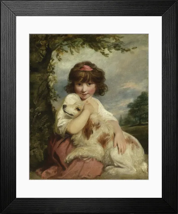 Framed Print : A Young Girl and Her Dog, 1780. Creator: Reynolds, Sir Joshua (1732-1792) Framed Print : A Young Girl and Her Dog, 1780. Creator: Reynolds, Sir Joshua (1732-1792)