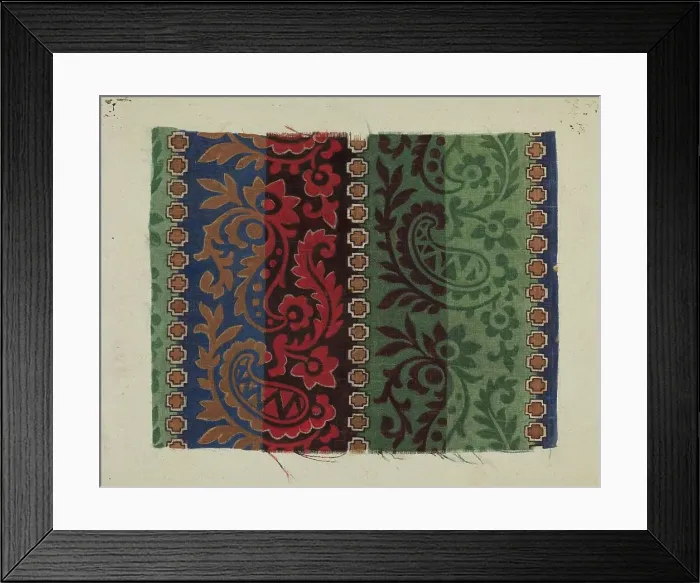Framed Print : Printed Textile, c. 1938. Creator: Lucille Lacoursiere Framed Print : Printed Textile, c. 1938. Creator: Lucille Lacoursiere