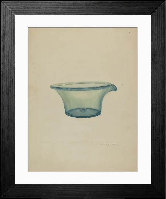 Framed Print : Glass Milk Pan, c. 1937. Creator: Michael J. Miceli Framed Print : Glass Milk Pan, c. 1937. Creator: Michael J. Miceli
