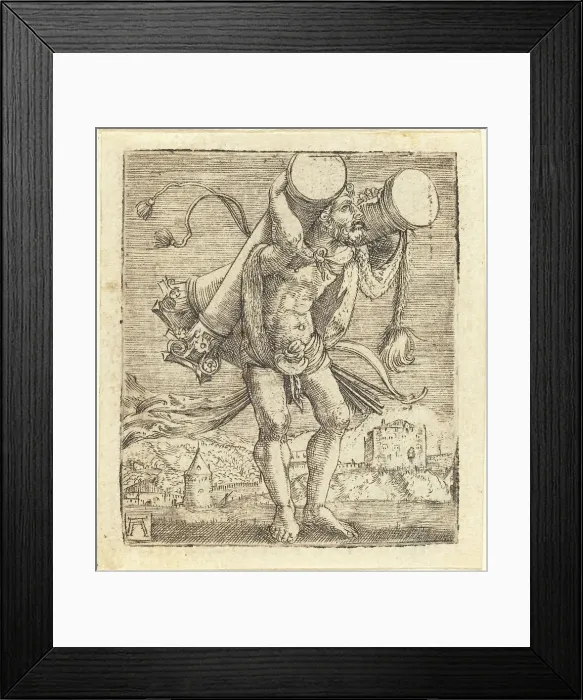 Framed Print : Hercules Bearing the Column of Gades, c. 1520 / 1525. Creator: Albrecht Altdorfer Framed Print : Hercules Bearing the Column of Gades, c. 1520 / 1525. Creator: Albrecht Altdorfer