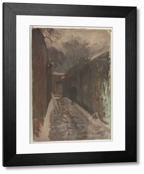 Framed Print : Rue Berton under snow, 1901. Creator: Adolphe-Ernest Gumery Framed Print : Rue Berton under snow, 1901. Creator: Adolphe-Ernest Gumery