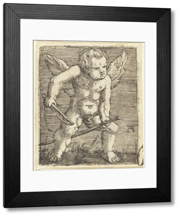 Framed Print : Winged Genii with Hobby Horse and Whip, c. 1520. Creator: Albrecht Altdorfer Framed Print : Winged Genii with Hobby Horse and Whip, c. 1520. Creator: Albrecht Altdorfer