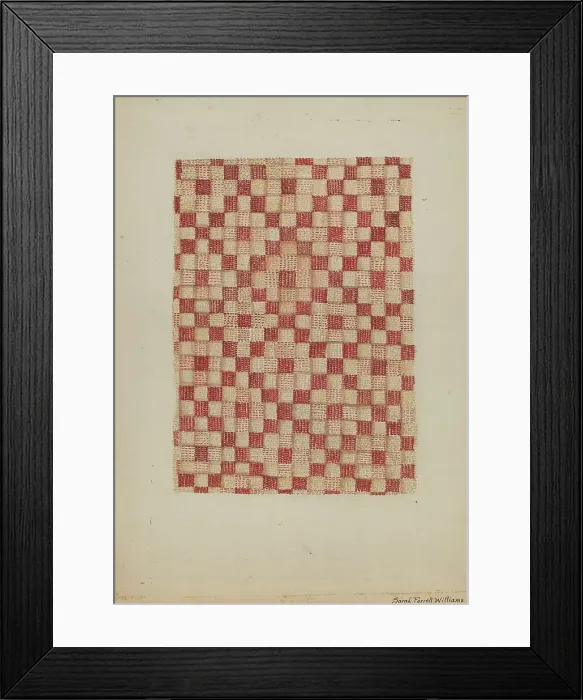 Framed Print : Woven Coverlet, 1935 / 1942. Creator: Sarah F. Williams Framed Print : Woven Coverlet, 1935 / 1942. Creator: Sarah F. Williams