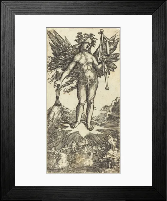 Framed Print : Winged Woman on a Star, c. 1515 / 1518. Creator: Albrecht Altdorfer Framed Print : Winged Woman on a Star, c. 1515 / 1518. Creator: Albrecht Altdorfer