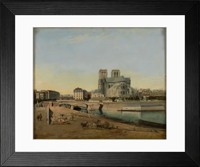 Framed Print : The apse of Notre-Dame, seen from Quai de la Tournelle, 1860. Creator: Emile Harrouart Framed Print : The apse of Notre-Dame, seen from Quai de la Tournelle, 1860. Creator: Emile Harrouart