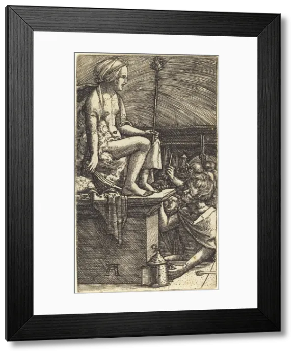 Framed Print : The Roman Courtesan (The Revenge of the Magician Virgil), c. 1520 / 1526. Creator: Albrecht Altdorfer Framed Print : The Roman Courtesan (The Revenge of the Magician Virgil), c. 1520 / 1526. Creator: Albrecht Altdorfer