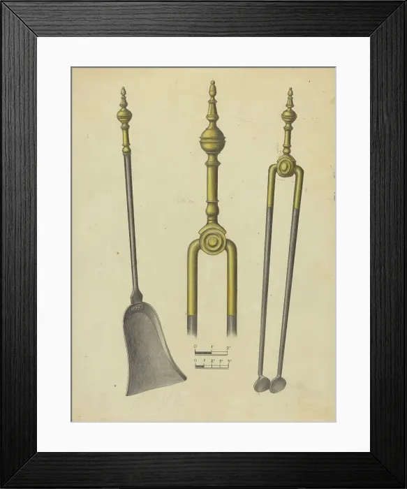 Framed Print : Tongs and Shovel, c. 1939. Creator: Hans Korsch Framed Print : Tongs and Shovel, c. 1939. Creator: Hans Korsch
