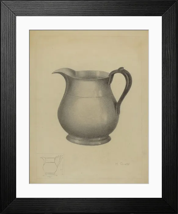 Framed Print : Pewter Pitcher, c. 1936. Creator: Henry Granet Framed Print : Pewter Pitcher, c. 1936. Creator: Henry Granet