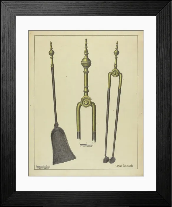 Framed Print : Tongs and Shovel, c. 1939. Creator: Hans Korsch
