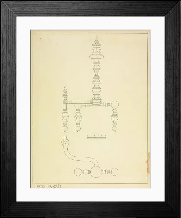 Framed Print : Andiron (one of pair), c. 1937. Creator: Hans Korsch Framed Print : Andiron (one of pair), c. 1937. Creator: Hans Korsch