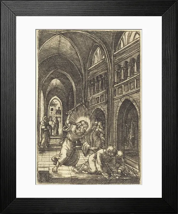 Framed Print : Christ Expelling the Money Changers, c. 1519. Creator: Albrecht Altdorfer Framed Print : Christ Expelling the Money Changers, c. 1519. Creator: Albrecht Altdorfer