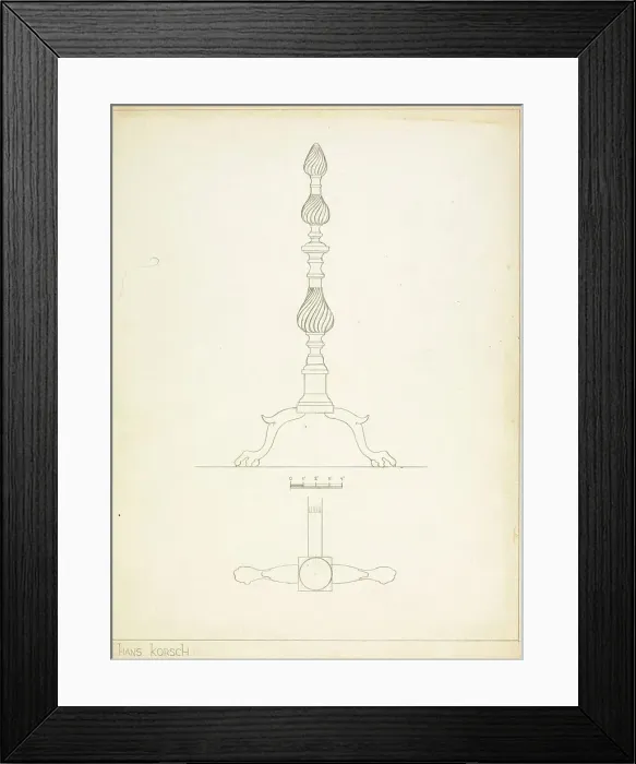 Framed Print : Andiron (one of pair), c. 1937. Creator: Hans Korsch Framed Print : Andiron (one of pair), c. 1937. Creator: Hans Korsch