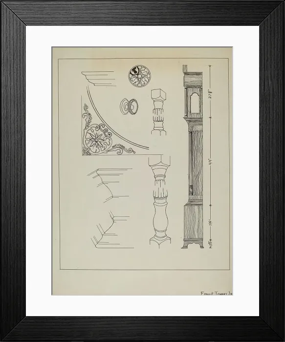 Framed Print : Clock, c. 1936. Creator: Ernest A Towers Jr Framed Print : Clock, c. 1936. Creator: Ernest A Towers Jr