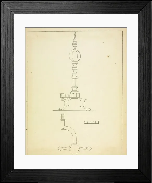 Framed Print : Andiron (one of pair), c. 1937. Creator: Hans Korsch Framed Print : Andiron (one of pair), c. 1937. Creator: Hans Korsch