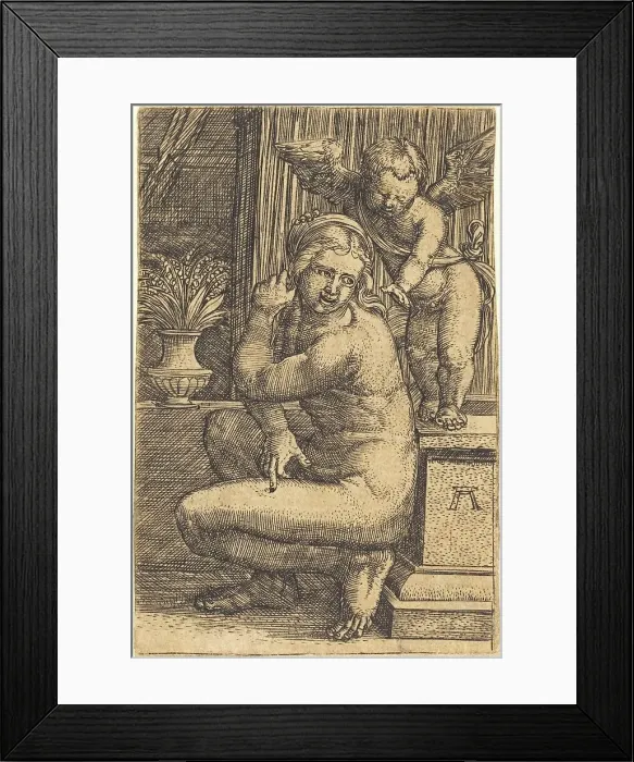 Framed Print : Crouching Venus, c. 1525 / 1530. Creator: Albrecht Altdorfer Framed Print : Crouching Venus, c. 1525 / 1530. Creator: Albrecht Altdorfer