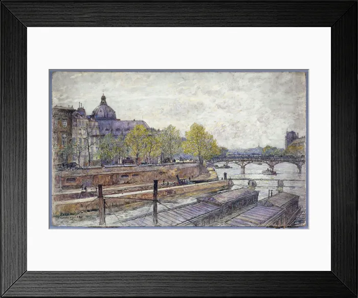 Framed Print : Quai Conti and the Pont des Arts, 1905. Creator: Frederic Houbron Framed Print : Quai Conti and the Pont des Arts, 1905. Creator: Frederic Houbron