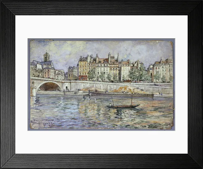Framed Print : Quai de l'Hotel-de-Ville and Louis-Philippe bridge, 1899. Creator: Frederic Houbron Framed Print : Quai de l'Hotel-de-Ville and Louis-Philippe bridge, 1899. Creator: Frederic Houbron