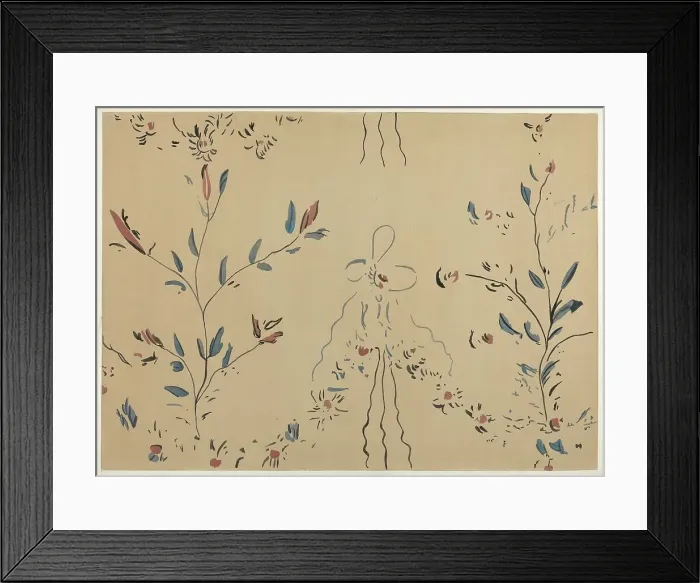 Framed Print : Free Hand Decorated Wall (Detail), c. 1940. Creator: Michael Lauretano Framed Print : Free Hand Decorated Wall (Detail), c. 1940. Creator: Michael Lauretano