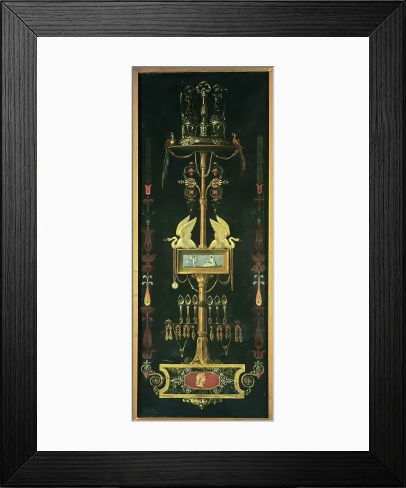 Framed Print : Decorative panel, sign of the goldsmith Passerieux, c1825. Creator: Charles Hubert Framed Print : Decorative panel, sign of the goldsmith Passerieux, c1825. Creator: Charles Hubert