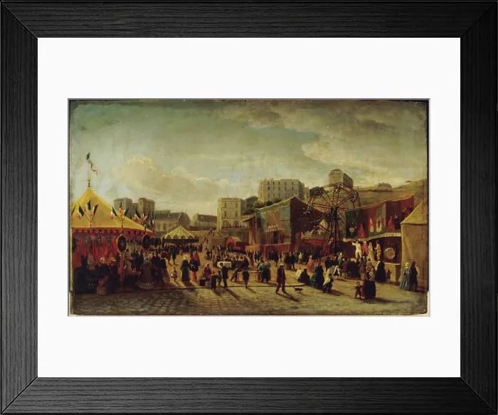 Framed Print : Funfair, place Saint-Pierre, Montmartre, in 1861. Creator: Edouard Hubert Framed Print : Funfair, place Saint-Pierre, Montmartre, in 1861. Creator: Edouard Hubert