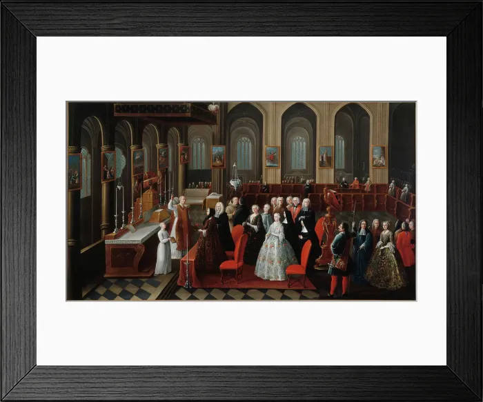 Framed Print : Golden wedding anniversary of Mr. and Mrs. Robinet de Pontagny, 1742. Creator: Rene-Paul Huet Framed Print : Golden wedding anniversary of Mr. and Mrs. Robinet de Pontagny, 1742. Creator: Rene-Paul Huet