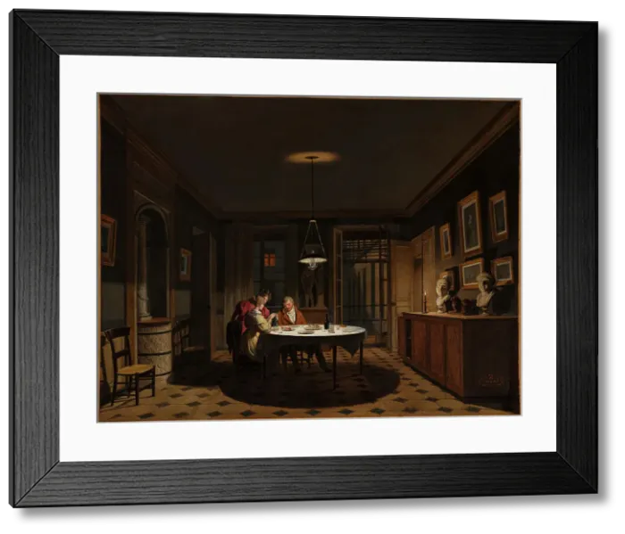 Framed Print : Après le Souper (After dinner), c. 1830. Creator: Boilly, Louis-Léopold (1761-1845) Framed Print : Après le Souper (After dinner), c. 1830. Creator: Boilly, Louis-Léopold (1761-1845)