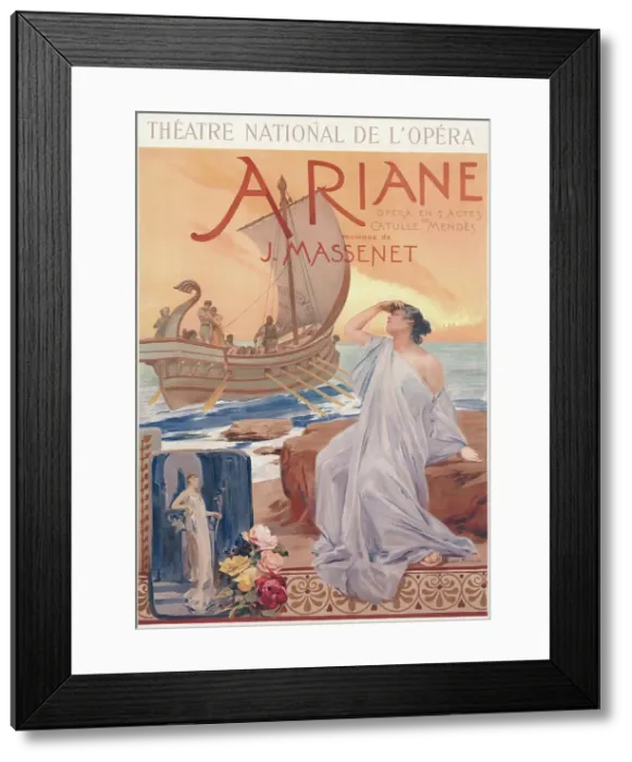 Framed Print : Poster for the premiere of the Opera Ariane by Jules Massenet, 1906. Creator: Maignan, Albert Pierre-René (1845-1908) Framed Print : Poster for the premiere of the Opera Ariane by Jules Massenet, 1906. Creator: Maignan, Albert Pierre-René (1845-1908)