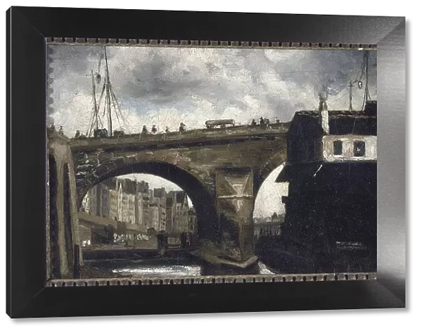 The Notre-Dame bridge and pump, 1825. Creator: Louis-Godefroy Jadin