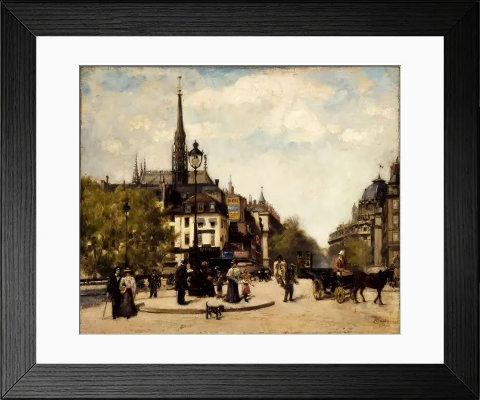 Framed Print : View of the Boulevard du Palais and Quai des Orfevres, 4th arrondissement, in 1902. Creator: Marguerite Jamin Framed Print : View of the Boulevard du Palais and Quai des Orfevres, 4th arrondissement, in 1902. Creator: Marguerite Jamin