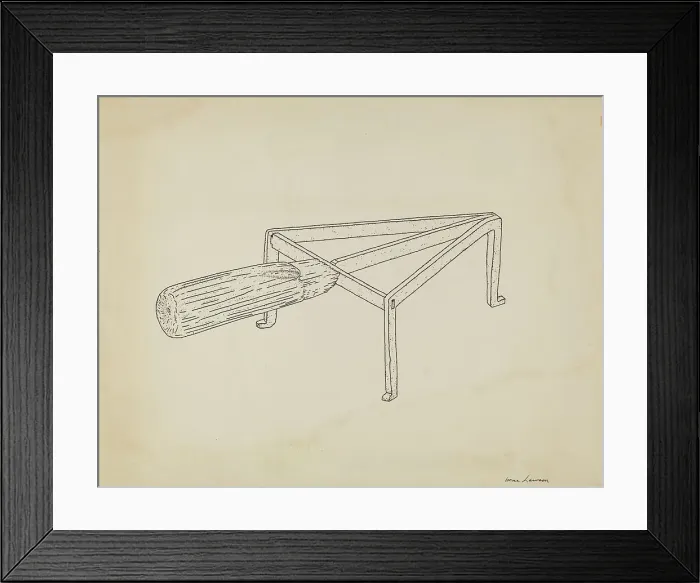 Framed Print : Flat Iron Holder, c. 1939. Creator: Irene Lawson Framed Print : Flat Iron Holder, c. 1939. Creator: Irene Lawson