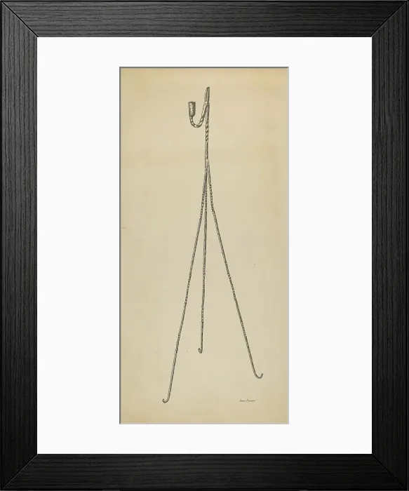 Framed Print : Rush and Candle Stand, c. 1939. Creator: Irene Lawson Framed Print : Rush and Candle Stand, c. 1939. Creator: Irene Lawson