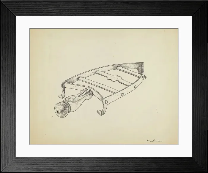 Framed Print : Flat Iron Holder, c. 1939. Creator: Irene Lawson Framed Print : Flat Iron Holder, c. 1939. Creator: Irene Lawson