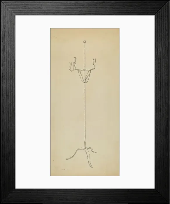 Framed Print : Rush and Candle Stand, c. 1939. Creator: Irene Lawson Framed Print : Rush and Candle Stand, c. 1939. Creator: Irene Lawson