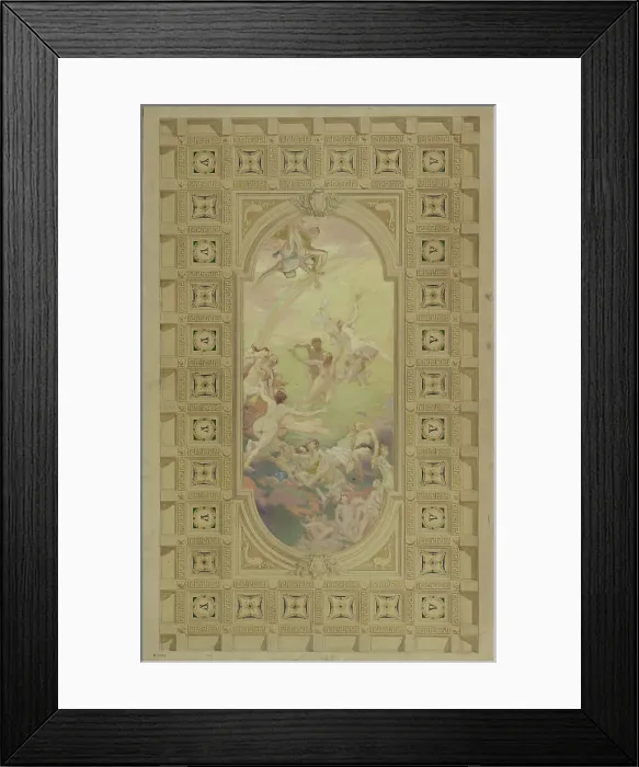 Framed Print : Sketch for a reception room in the Hôtel de Ville, Paris : Gaiety. Farandole, 1892. Creator: Eugene Martial Simas Framed Print : Sketch for a reception room in the Hôtel de Ville, Paris : Gaiety. Farandole, 1892. Creator: Eugene Martial Simas