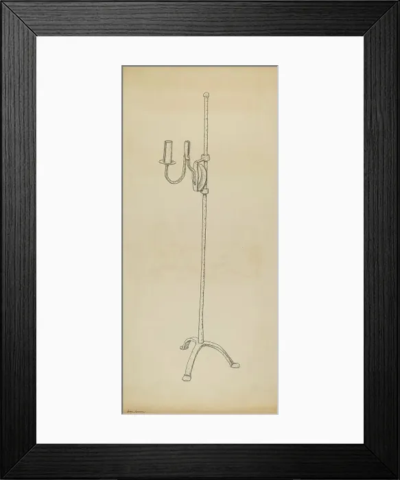 Framed Print : Rush and Candle Stand, c. 1939. Creator: Irene Lawson Framed Print : Rush and Candle Stand, c. 1939. Creator: Irene Lawson