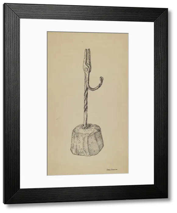 Framed Print : Rush Holder, c. 1939. Creator: Irene Lawson Framed Print : Rush Holder, c. 1939. Creator: Irene Lawson