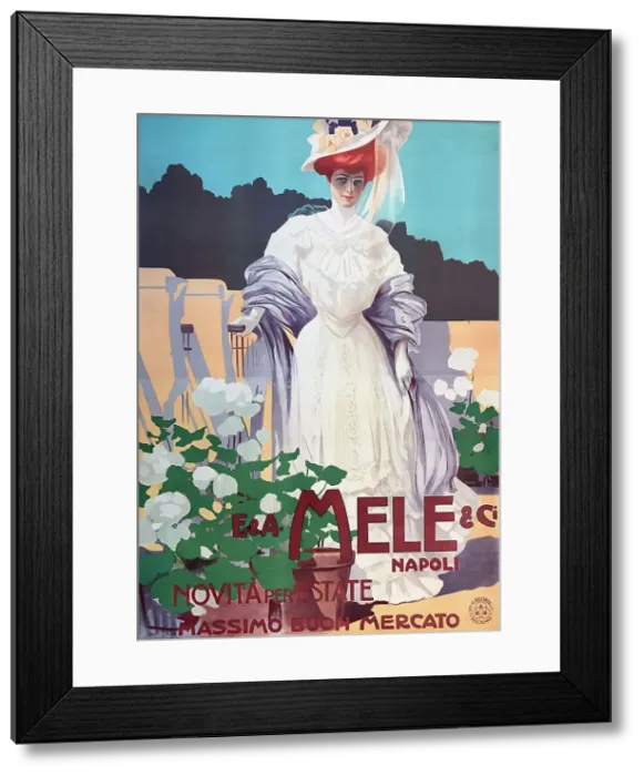 Framed Print : E. & A. Mele Napoli. Novita Per L'Estate, Massimo Buon Mercato. Creator: Metlicovitz, Leopoldo (1868-1944). E. & A. Mele Napoli. Novita Per L'Estate, Massimo Buon Mercato. Creator: Metlicovitz, Leopoldo (1868-1944) Framed Print : E. & A. Mele Napoli. Novita Per L'Estate, Massimo Buon Mercato. Creator: Metlicovitz, Leopoldo (1868-1944). E. & A. Mele Napoli. Novita Per L'Estate, Massimo Buon Mercato. Creator: Metlicovitz, Leopoldo (1868-1944)