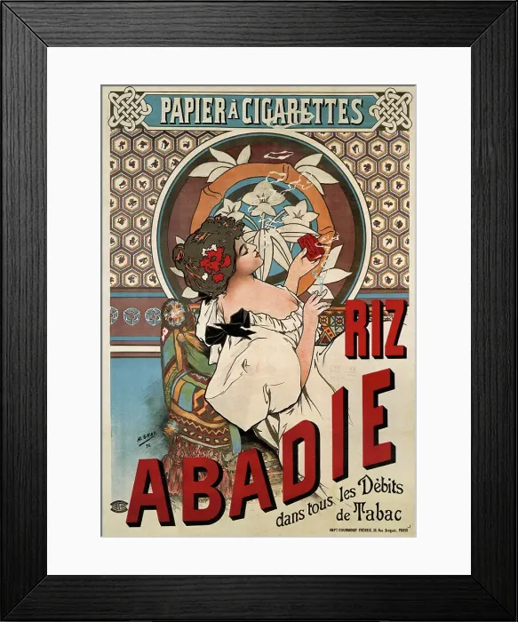 Framed Print : Riz Abadie Cigarette Covers, 1898. Creator: Mucha, Alfons Marie (1860-1939) Framed Print : Riz Abadie Cigarette Covers, 1898. Creator: Mucha, Alfons Marie (1860-1939)