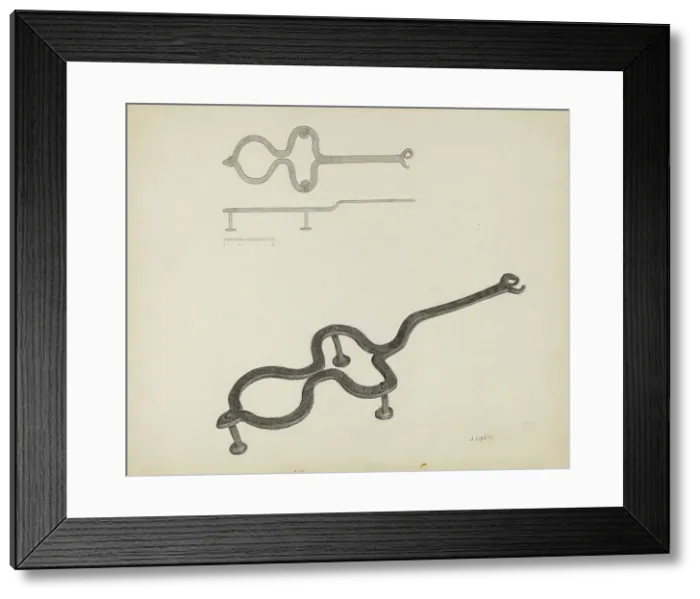 Framed Print : Flat Iron Holder, c. 1940. Creator: Jacob Lipkin Framed Print : Flat Iron Holder, c. 1940. Creator: Jacob Lipkin