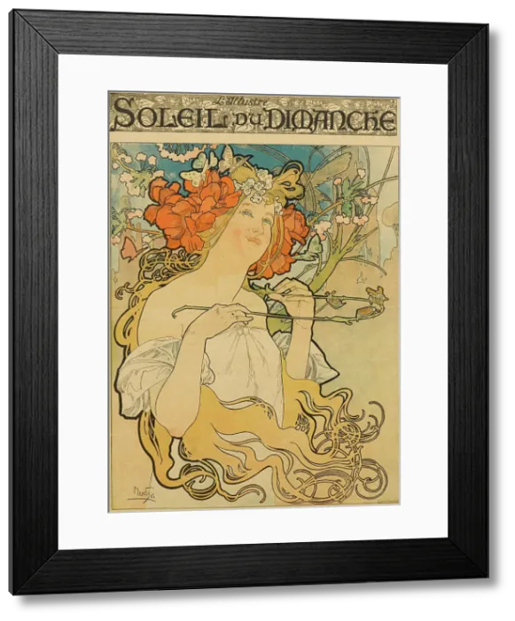 Framed Print : Soleil du Dimanche, 1897. Creator: Mucha, Alfons Marie (1860-1939) Framed Print : Soleil du Dimanche, 1897. Creator: Mucha, Alfons Marie (1860-1939)
