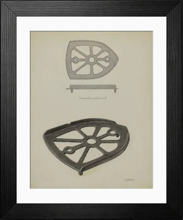 Framed Print : Flat Iron Holder, c. 1939. Creator: Jacob Lipkin Framed Print : Flat Iron Holder, c. 1939. Creator: Jacob Lipkin