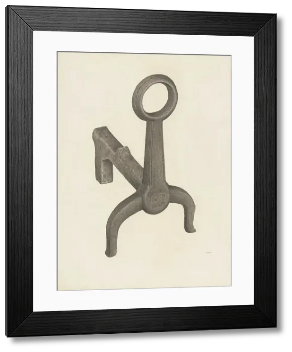 Framed Print : Andiron (one of pair), c. 1941. Creator: Jacob Lipkin Framed Print : Andiron (one of pair), c. 1941. Creator: Jacob Lipkin
