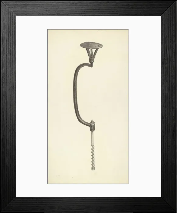 Framed Print : Carpenter's Brace, c. 1941. Creator: Jacob Lipkin Framed Print : Carpenter's Brace, c. 1941. Creator: Jacob Lipkin