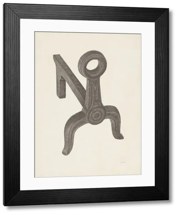 Framed Print : Andiron (one of pair), c. 1940. Creator: Jacob Lipkin Framed Print : Andiron (one of pair), c. 1940. Creator: Jacob Lipkin