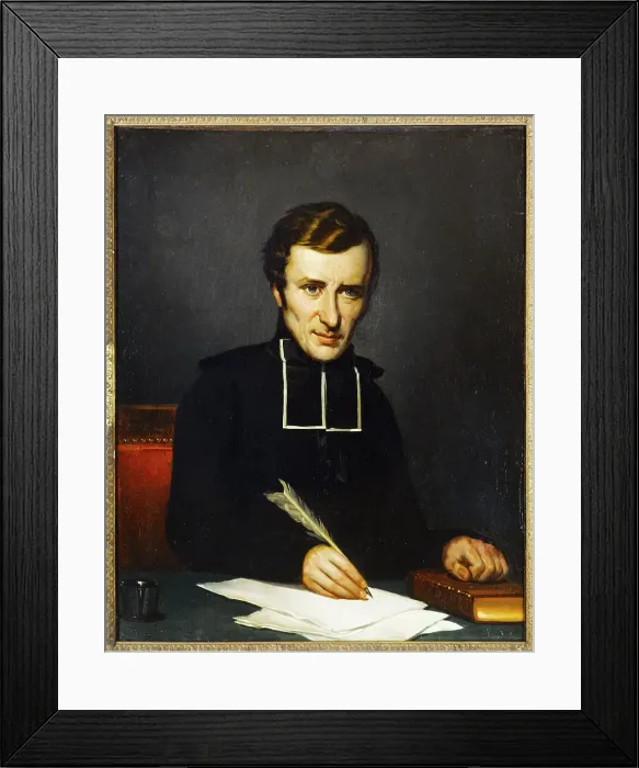 Framed Print : Portrait of Félicité Robert de Lamennais (1782-1854), writer and philosopher, after 1827. Creator: Paulin Jean Baptiste Guerin Framed Print : Portrait of Félicité Robert de Lamennais (1782-1854), writer and philosopher, after 1827. Creator: Paulin Jean Baptiste Guerin