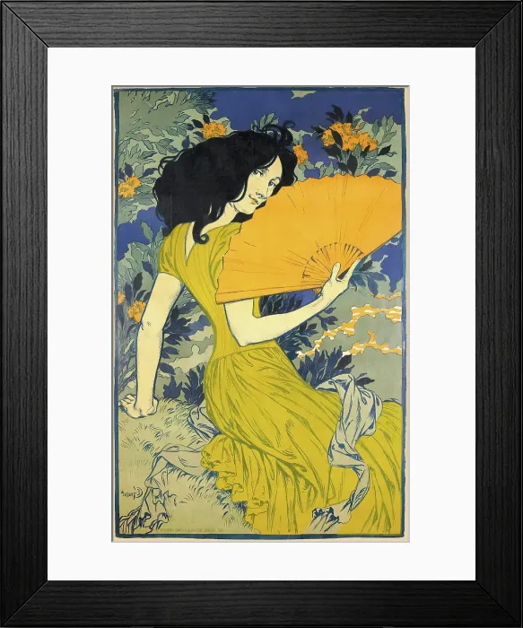 Framed Print : L'éventail, 1900. Creator: Grasset, Eugène (1841-1917) Framed Print : L'éventail, 1900. Creator: Grasset, Eugène (1841-1917)