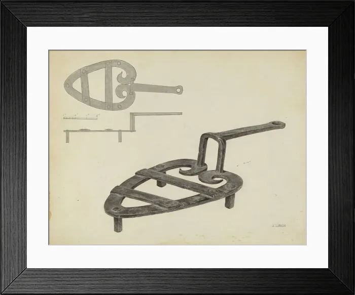 Framed Print : Flat Iron Holder, c. 1939. Creator: Jacob Lipkin Framed Print : Flat Iron Holder, c. 1939. Creator: Jacob Lipkin