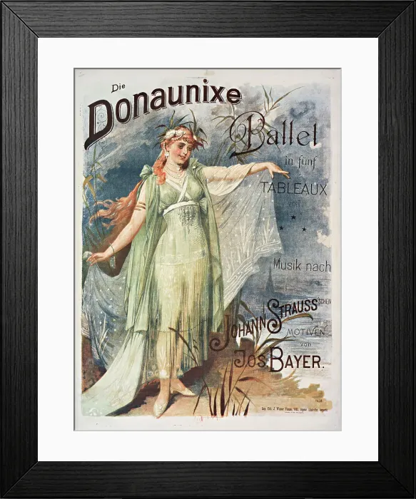 Framed Print : Poster for the ballet Donaunixe after Johann Strauss, 1890. Creator: Anonymous. Poster for the ballet Donaunixe after Johann Strauss, 1890. Creator: Anonymous Framed Print : Poster for the ballet Donaunixe after Johann Strauss, 1890. Creator: Anonymous. Poster for the ballet Donaunixe after Johann Strauss, 1890. Creator: Anonymous