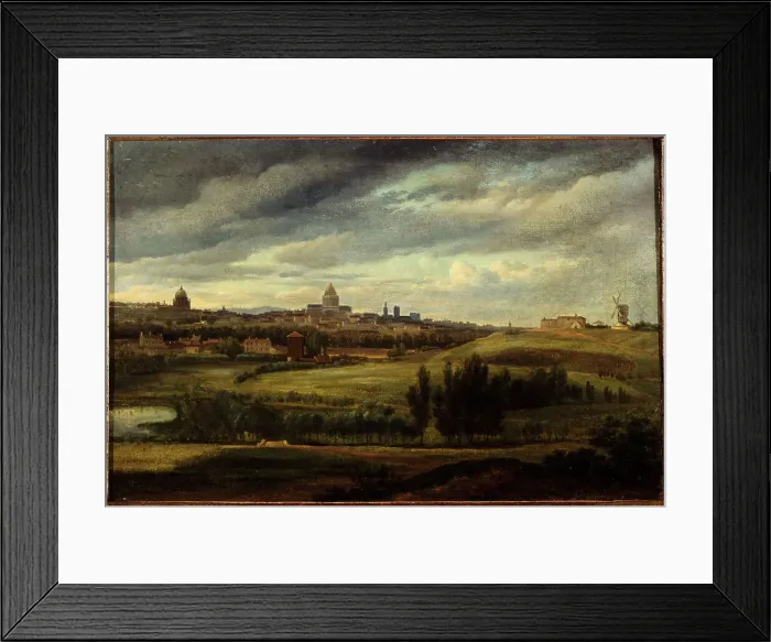 Framed Print : View of Paris, taken from the heights of Gentilly, 1815. Creator: Jean-Baptiste-Gabriel Langlace Framed Print : View of Paris, taken from the heights of Gentilly, 1815. Creator: Jean-Baptiste-Gabriel Langlace